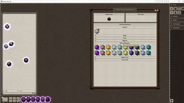 Screenshot z Fantasy Grounds - Ring of Elements Dice Pack
