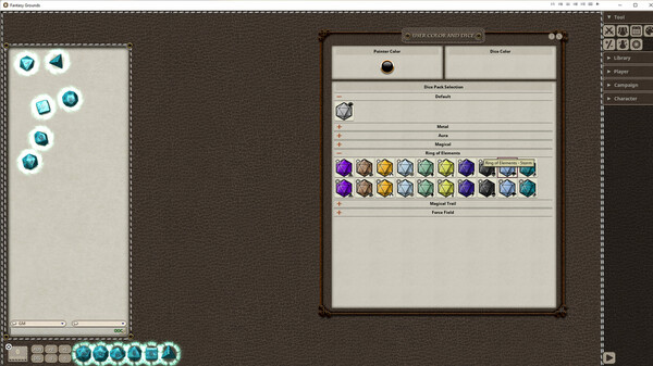Screenshot z Fantasy Grounds - Ring of Elements Dice Pack