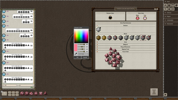 Screenshot z Fantasy Grounds - Metal Dice Pack Screenshot z Fantasy Grounds - Metal Dice Pack