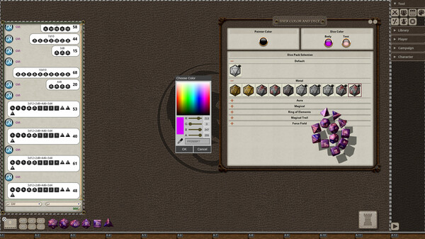 Screenshot z Fantasy Grounds - Metal Dice Pack Screenshot z Fantasy Grounds - Metal Dice Pack
