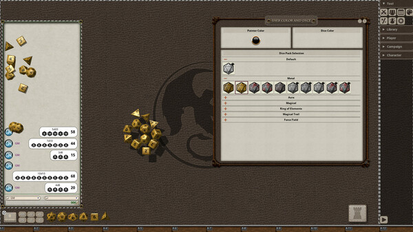 Screenshot z Fantasy Grounds - Metal Dice Pack Screenshot z Fantasy Grounds - Metal Dice Pack