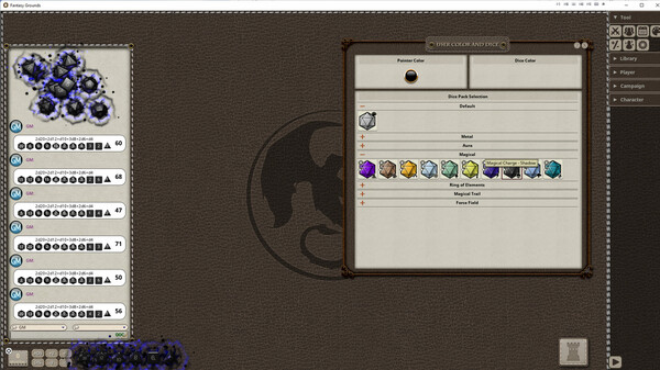 Screenshot z Fantasy Grounds - Magical Dice Pack