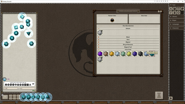 Screenshot z Fantasy Grounds - Force Field Dice Pack