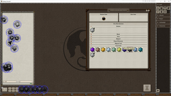 Screenshot z Fantasy Grounds - Force Field Dice Pack
