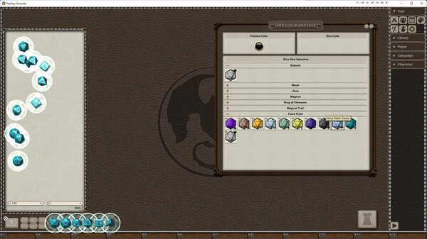 Screenshot z Fantasy Grounds - Force Field Dice Pack