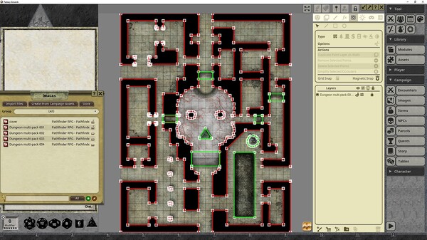 Fantasy Grounds - Pathfinder RPG - Pathfinder Flip-Mat - Dungeons Multi-Pack
