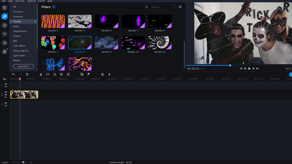 Screenshot z Movavi Video Editor Plus 2022 - Spooky Overlay Pack Screenshot z Movavi Video Editor Plus 2022 - Spooky Overlay Pack