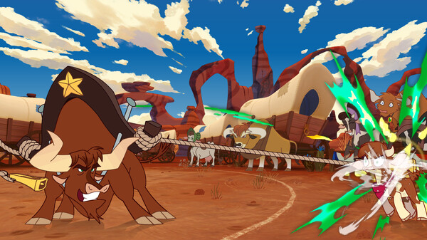 Screenshot z Them's Fightin' Herds - Character&frasl;Stage: Texas