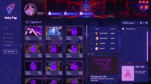 Screenshot z OnlyFap Simulator  4 