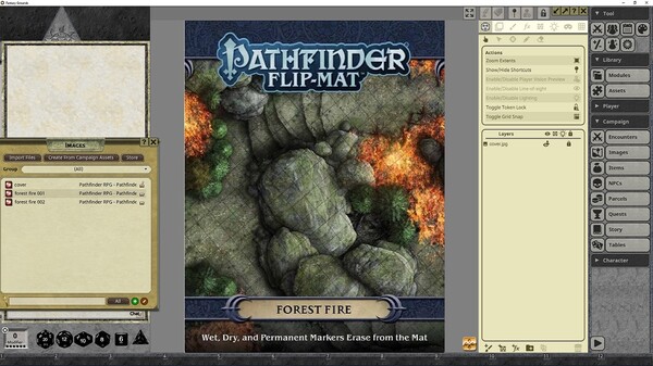 Fantasy Grounds - Pathfinder RPG - Pathfinder Flip-Mat - Forest Fire