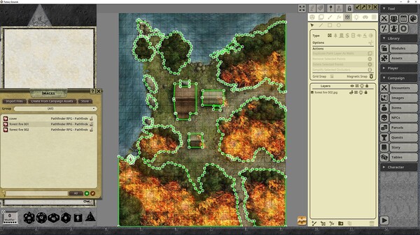 Fantasy Grounds - Pathfinder RPG - Pathfinder Flip-Mat - Forest Fire
