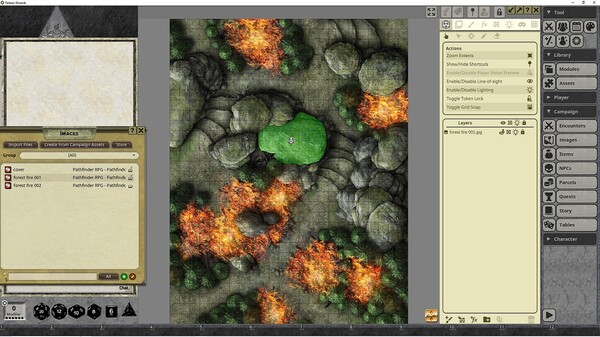 Fantasy Grounds - Pathfinder RPG - Pathfinder Flip-Mat - Forest Fire