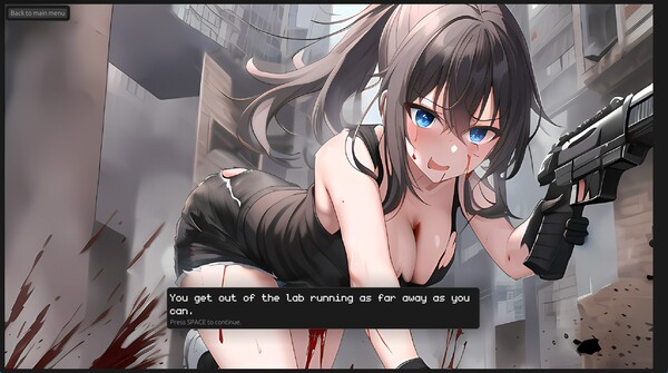Screenshot of Last Girl in Futa Sexpocalypse gameplay showing in-action mechanics