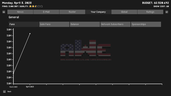 Screenshot z Wrestling Manager 2023