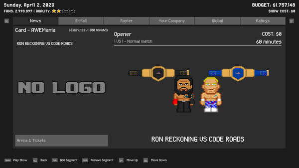 Screenshot z Wrestling Manager 2023