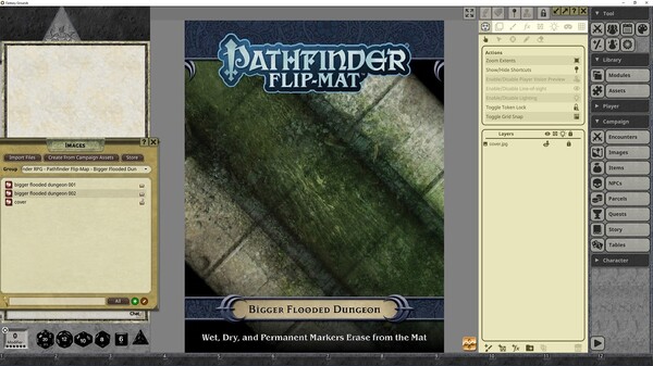 Fantasy Grounds - Pathfinder RPG - Pathfinder Flip-Mat: Bigger Flooded Dungeon