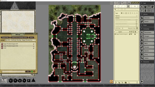 Fantasy Grounds - Pathfinder RPG - Pathfinder Flip-Mat: Bigger Flooded Dungeon