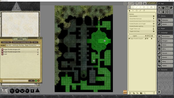Fantasy Grounds - Pathfinder RPG - Pathfinder Flip-Mat: Bigger Flooded Dungeon