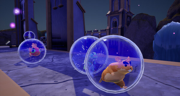 Screenshot of Crystal Ball Critters gameplay showing in-action mechanics