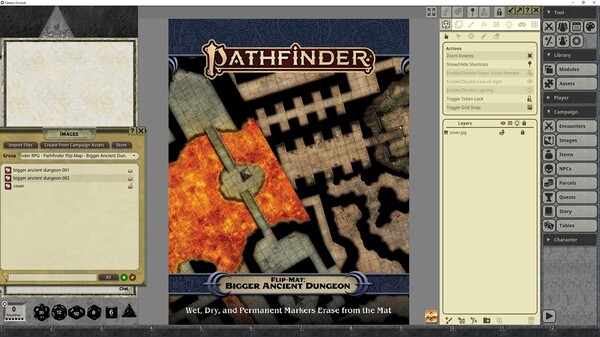 Fantasy Grounds - Pathfinder RPG - Pathfinder Flip-Mat: Bigger Ancient Dungeon
