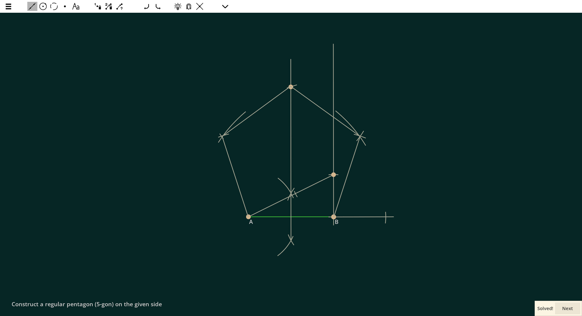 #1. Ecocoru : Euclidean Constructions -- Compass & Ruler (Steam) 由: Sergey Krasnikov