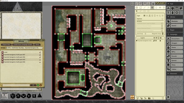 Fantasy Grounds - Pathfinder RPG - Pathfinder Flip-Mat: Haunted Dungeon Multi-Pack