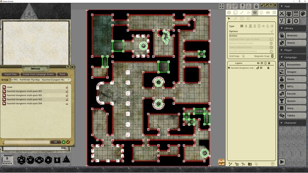 Fantasy Grounds - Pathfinder RPG - Pathfinder Flip-Mat: Haunted Dungeon Multi-Pack