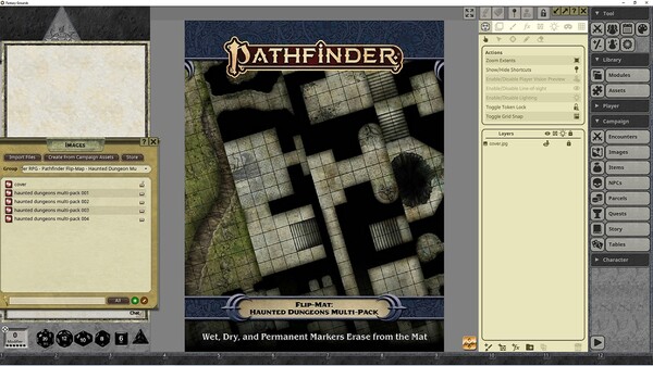 Fantasy Grounds - Pathfinder RPG - Pathfinder Flip-Mat: Haunted Dungeon Multi-Pack