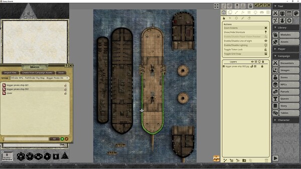 Fantasy Grounds - Pathfinder RPG - Pathfinder Flip-Mat: Bigger Pirate Ship
