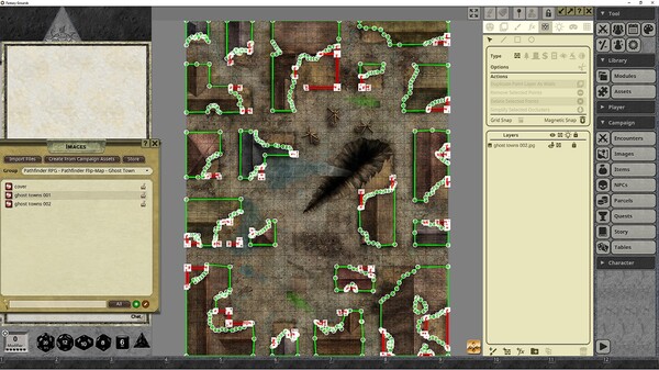 Fantasy Grounds - Pathfinder RPG - Pathfinder Flip-Mat: Ghost Towns