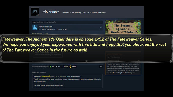 Screenshot z Fateweaver: The Alchemist's Quandary