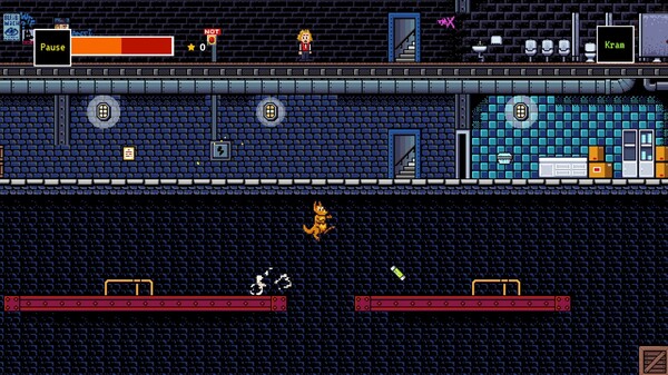 Screenshot of Die Känguru-Verschwörung gameplay showing in-action mechanics