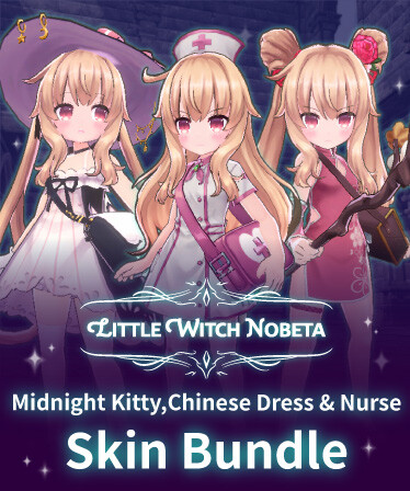 Little Witch Nobeta - Midnight Kitty, Chinese Dress &amp; Nurse Skin Bundle