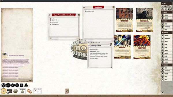 Fantasy Grounds - Supers Powers SWADE Adventure Deck Cards