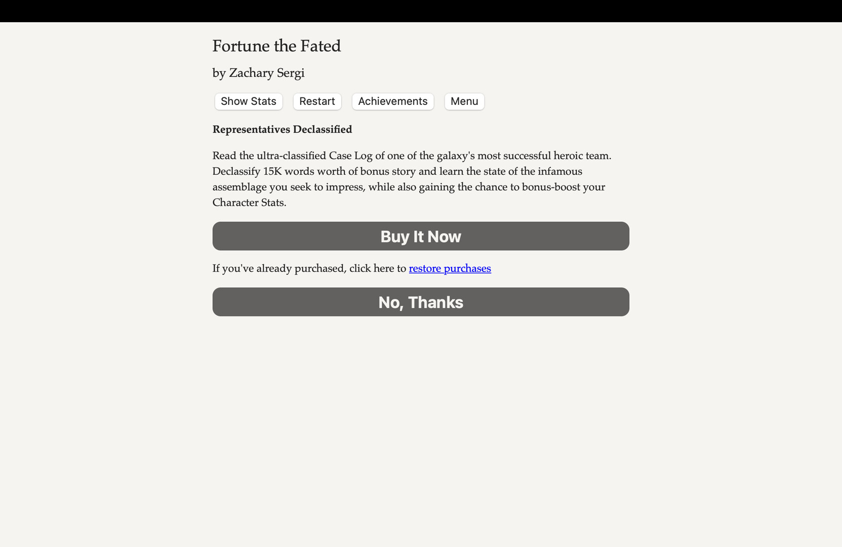 Fortune the Fated Representatives Declassified PC gameplay screenshot 1 of 1