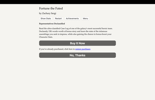 Fortune the Fated — Representatives Declassified screenshot 1