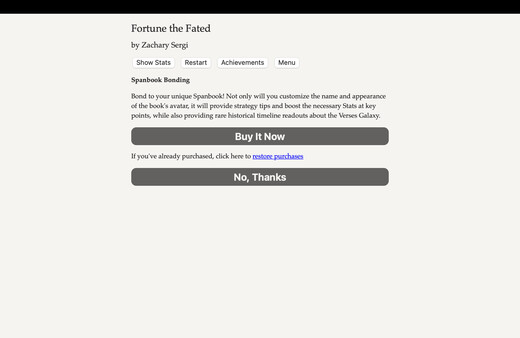 Fortune the Fated — Spanbook Bonding screenshot 1