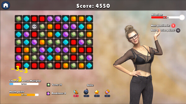 Screenshot of Futa Training gameplay showing in-action mechanics