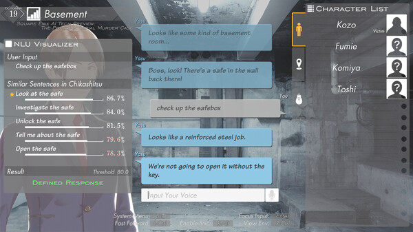 Screenshot z SQUARE ENIX AI Tech Preview: THE PORTOPIA SERIAL MURDER CASE