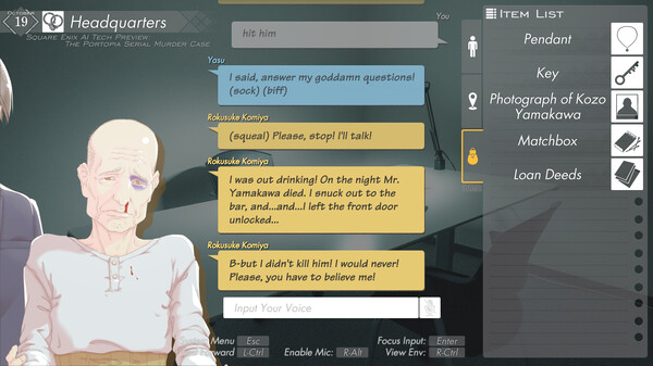 SQUARE ENIX AI Tech Preview: THE PORTOPIA SERIAL MURDER CASE