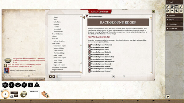 Fantasy Grounds - Fantasy Companion (SWADE)