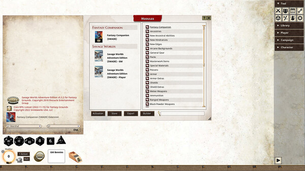 Fantasy Grounds - Fantasy Companion (SWADE)