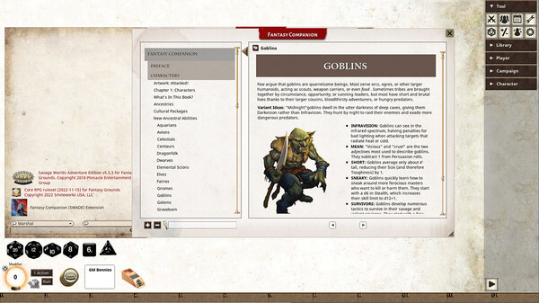 Fantasy Grounds - Fantasy Companion (SWADE)
