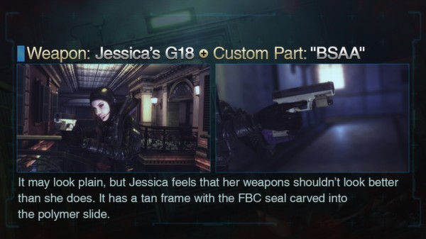 Resident Evil: Revelations Jessica's G18 + Custom Part:
