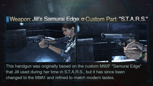 Resident Evil: Revelations Jill's Samurai Edge + Custom Part: