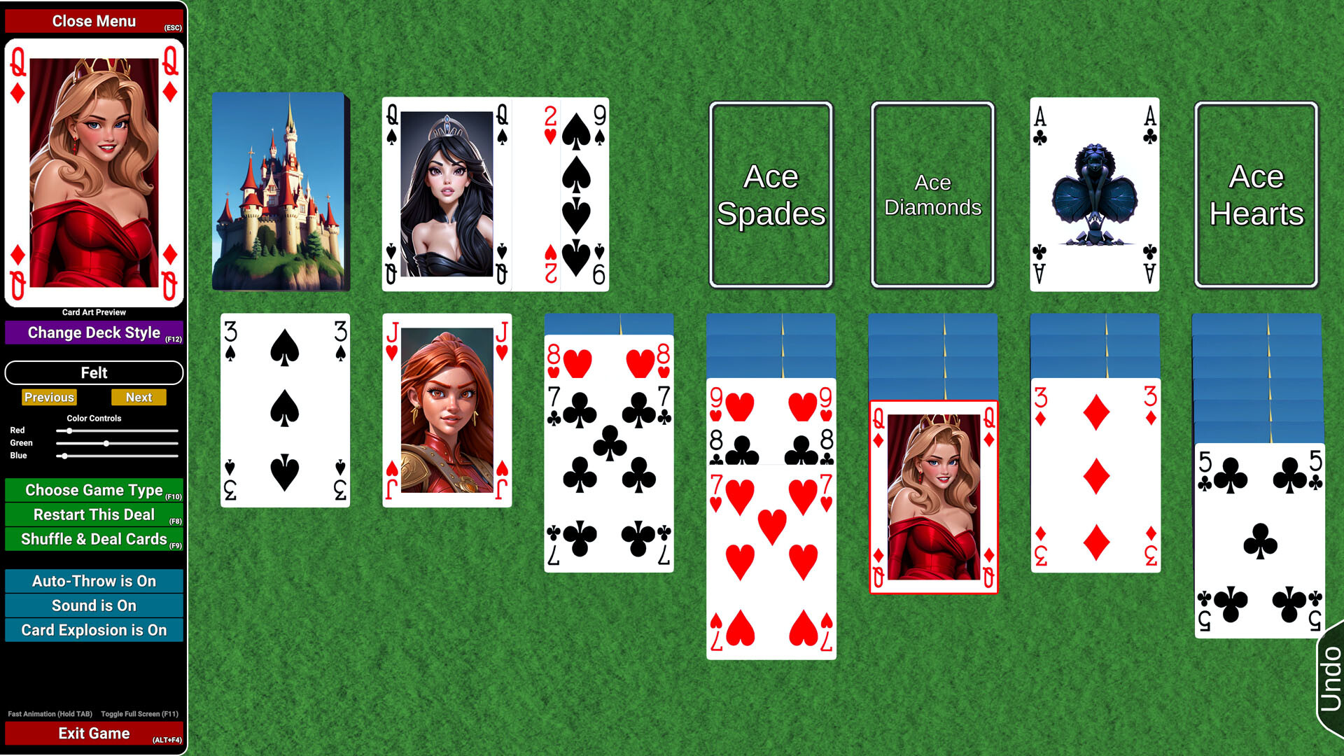 screenshot of AI Solitaire 3