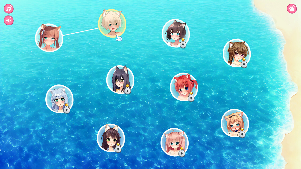 Neko Hentai Girl: Beach Match-3 screenshot #4