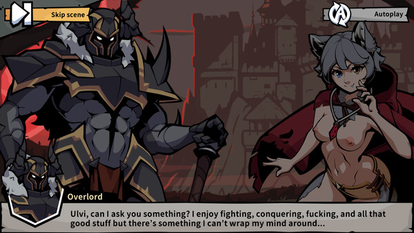 Screenshot of Overlewd gameplay showing in-action mechanics