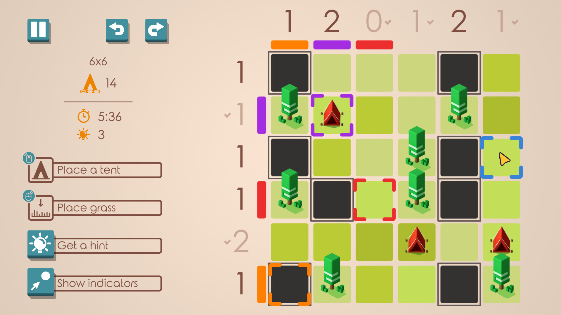 Скриншот игры Tents and Trees