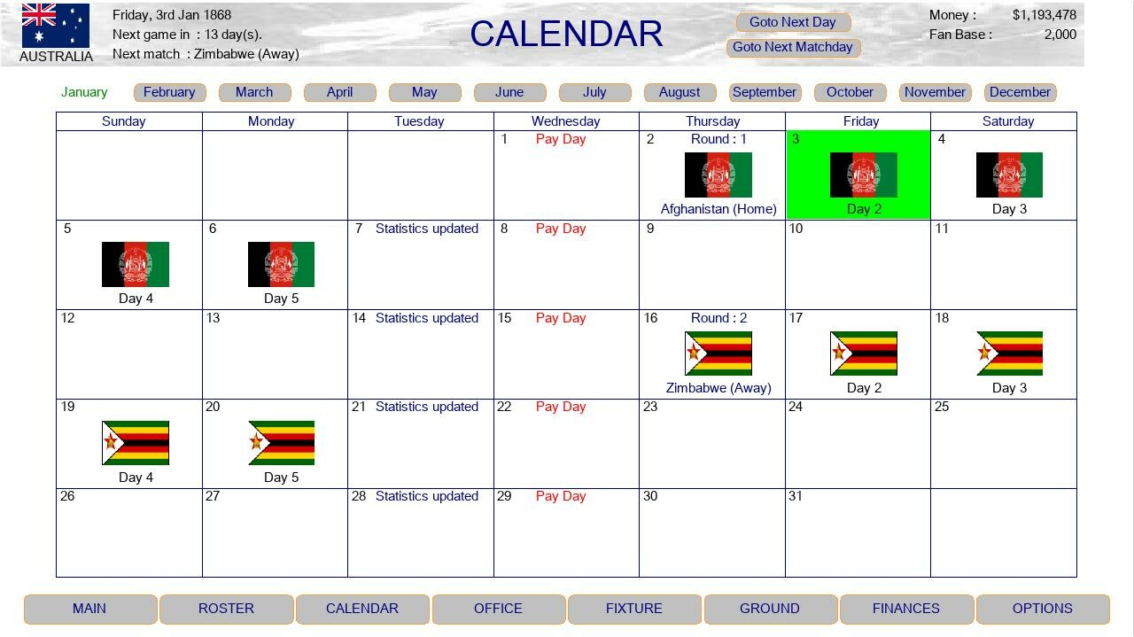 Test Cricket Manager screenshot #3